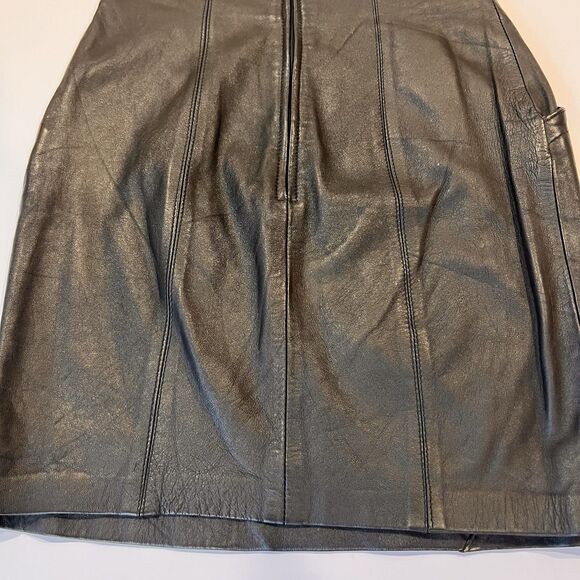 Vintage Giorgio Saint Angel Leather Pencil Skirt 6 Dinkie Tang‎ High Waisted 80s - Picture 9 of 13